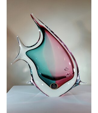 ArtCristal Bohemia Tsjechië ArtCristal - Kristallen maanvis beeldje roze/turquoise ArtCristal Bohemia Tsjechië ArtCristal - Kristallen maanvis beeldje roze/turquoise
