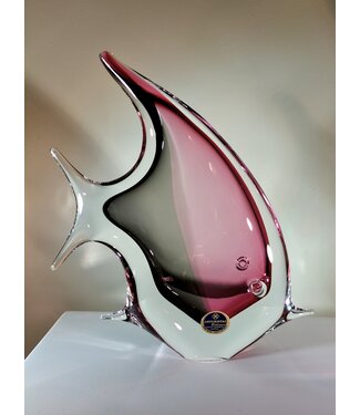 ArtCristal Bohemia Tsjechië ArtCristal - Kristallen maanvis beeldje roze/zwart