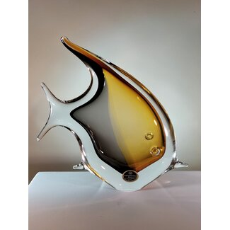 ArtCristal Bohemia Tsjechië ArtCristal - Kristall-Mondfisch-figur Goldtopas/Schwarz
