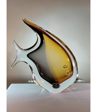 ArtCristal Bohemia Tsjechië ArtCristal - Kristall-Mondfisch-figur Goldtopas/Schwarz