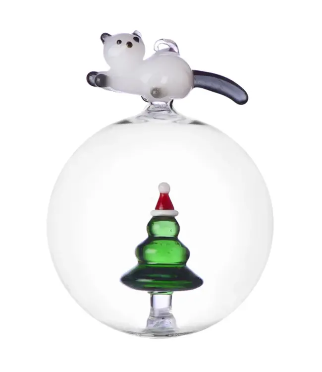 Ichendorf Glas - Weihnachtskugel Tabby Cat