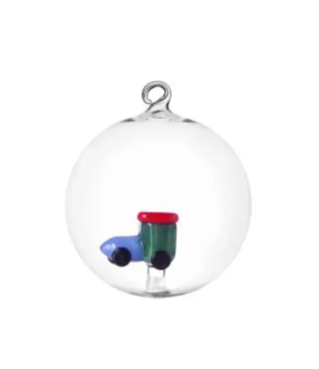 Ichendorf Milano – Handgefertigte Glas-Weihnachtskugel „Toy Train“ - serie Schiaccianoci (Nussknacker)