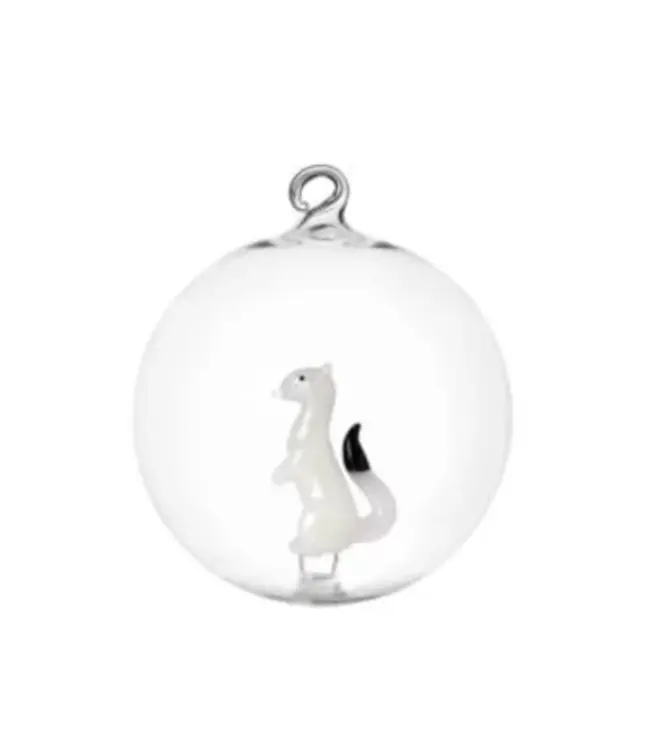 Ichendorf Milano Glas -  Woodland Tales weihnachtskugel "Frettchen" Ø 8cm, handgefertigt aus Borosilikatglas