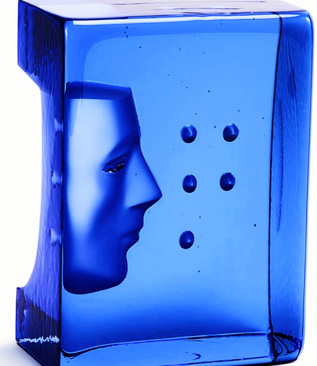 Kosta Boda Bertil Vallien Azur Look – Handgefertigtes Kunstobjekt aus schwedischem Kristall, limitierte Auflage