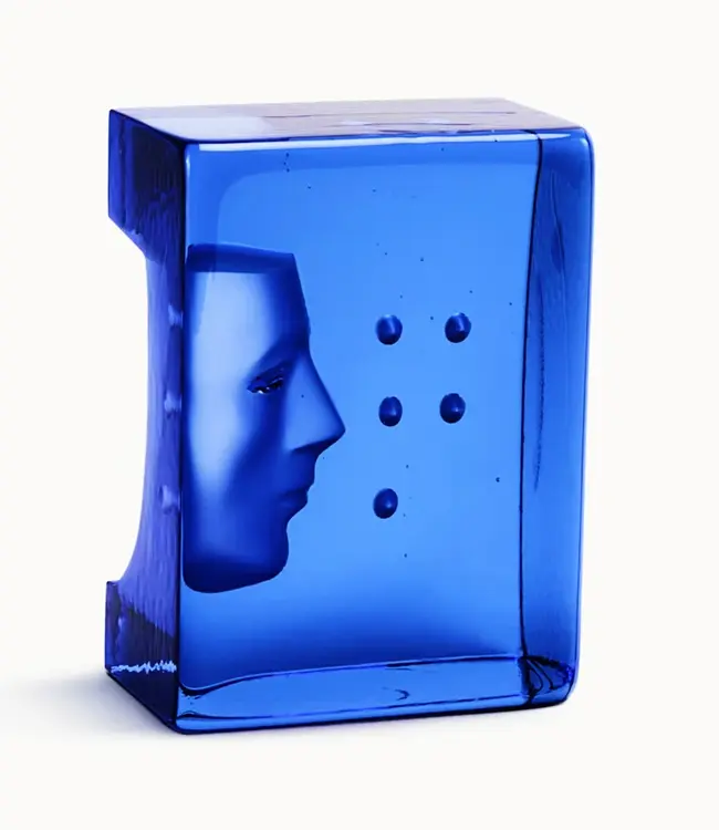 Kosta Boda Bertil Vallien Azur Look – Handgefertigtes Kunstobjekt aus schwedischem Kristall, limitierte Auflage