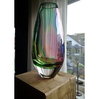Royal Leerdam Crystal Leerdam Glaskunst multicolor vaas klein