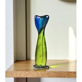 Glass Studio Habrat Habrat - Glazen Bloem blauw, 15cm