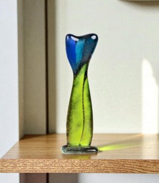 Glass Studio Habrat Habrat - Glazen Bloem blauw, 15cm