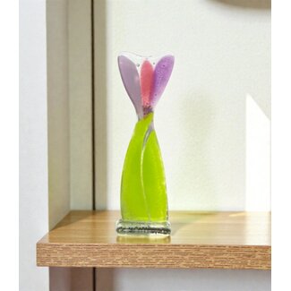 Glass Studio Habrat Habrat - Glazen Bloem roze, 15cm