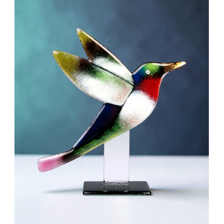 Glass Studio Habrat Habrat Glas - Kolibri met 24 kt. goud