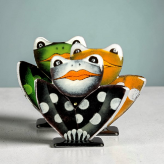 Glass Studio Habrat Habrat - Glazen kikker H15cm, 24krt goud