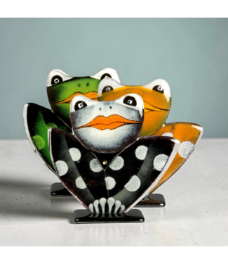 Glass Studio Habrat Habrat - Glazen kikker H15cm, 24krt goud