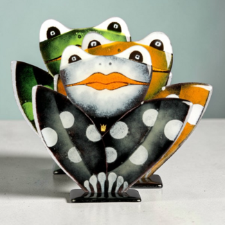 Glass Studio Habrat Habrat - Glazen kikker H21cm, 24krt goud