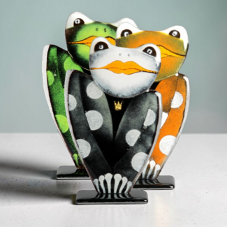 Glass Studio Habrat Habrat - Glazen kikker H22cm, 24krt goud