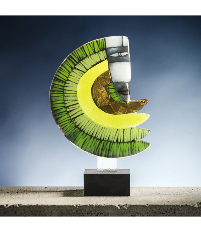 Glasstudio Habrat - Golden Rainbow Man lime/goud