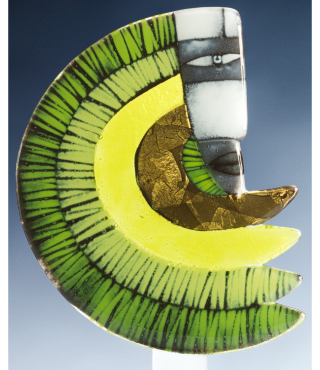 Glasstudio Habrat – Golden Rainbow Man limette/gold