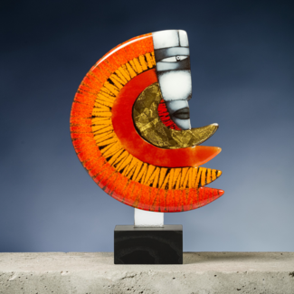 Glass Studio Habrat Habrat – Goldener Regenbogenmann aus Glas, Rot/Gold