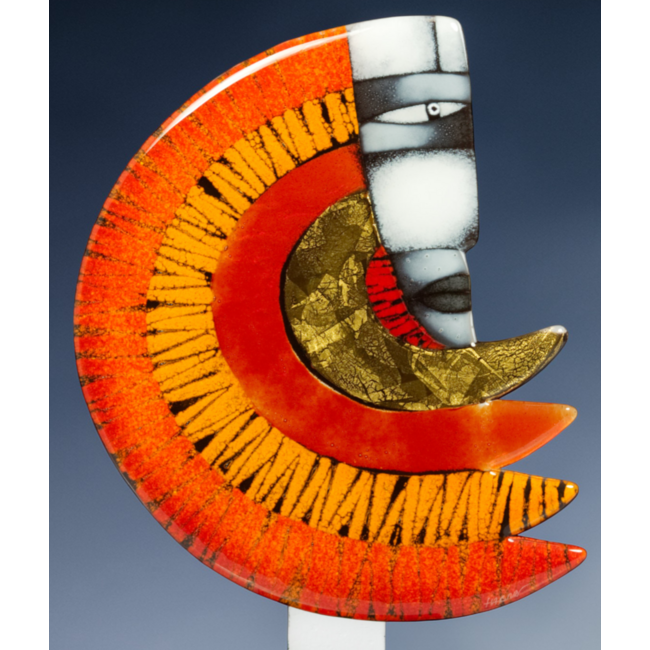 Glasstudio Habrat - Golden Rainbow Man rood/goud