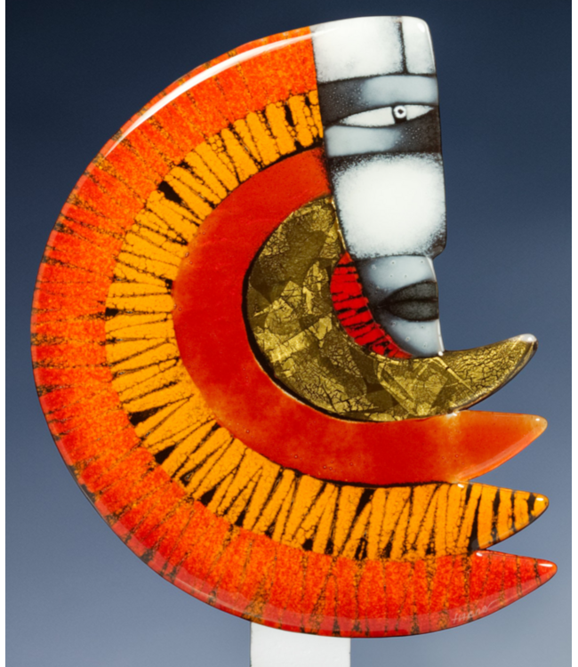 Glasstudio Habrat - Golden Rainbow Man rood/goud