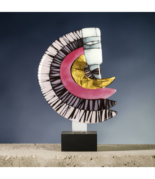 Glasstudio Habrat – Golden Rainbow Man violett/gold