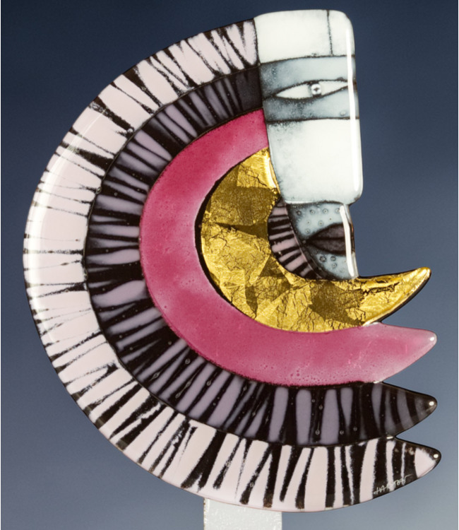 Glasstudio Habrat – Golden Rainbow Man violett/gold