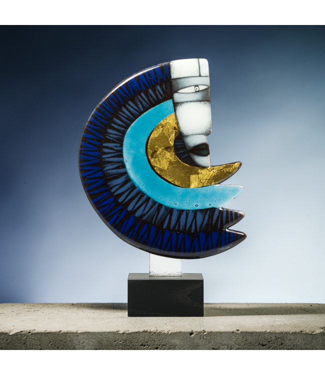 Glasstudio Habrat – Golden Rainbow Man blau/gold