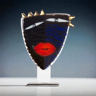 Glass Studio Habrat Habrat - Gouden Masker van glas, Blauw/Goud