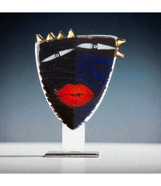 Glass Studio Habrat Habrat - Gouden Masker van glas, Blauw/Goud