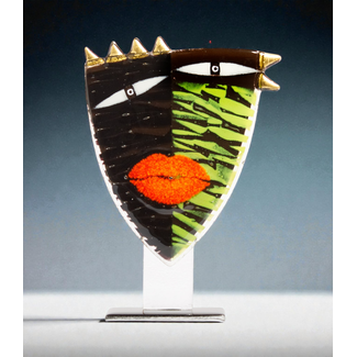 Glass Studio Habrat Habrat - Gouden Masker van glas, Lime/Goud