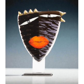 Glass Studio Habrat Habrat - Gouden Masker van glas, Violet/Goud