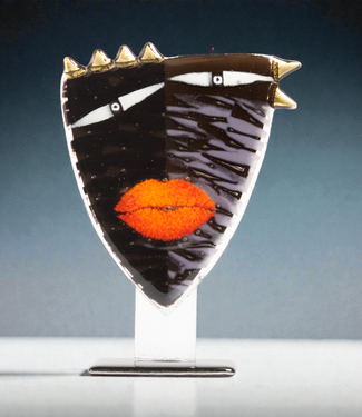 Glass Studio Habrat Habrat - Gouden Masker van glas, Violet/Goud