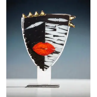 Glass Studio Habrat Habrat - Gouden Masker van glas, Wit/Goud