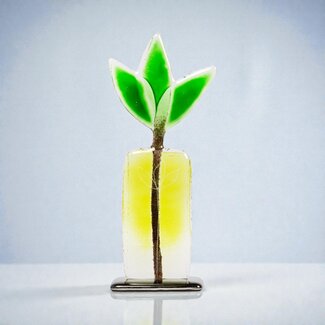 Glass Studio Habrat Habrat - Glazen Weidebloem lime, 20 cm