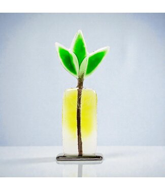 Glass Studio Habrat Habrat – Glas-Wiesenblume lime, 20 cm