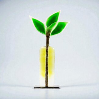 Glass Studio Habrat Habrat - Glazen Weidebloem lime, 29 cm