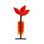 Glass Studio Habrat Habrat – Glas-Wiesenblume rot, 29 cm