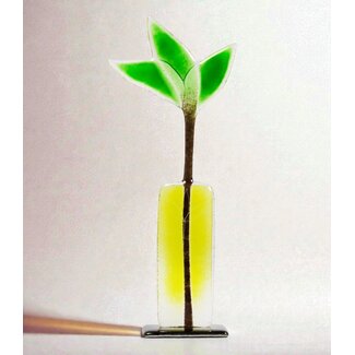 Glass Studio Habrat Habrat – Glas-Wiesenblume limette, 32 cm