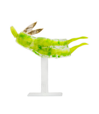 Glass Studio Habrat Habrat Glas - Vliegende Gouden Engel, lime