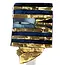 Glasstudio Habrat - Golden Head nr. 3 blauw - Glas & 24kt Goud