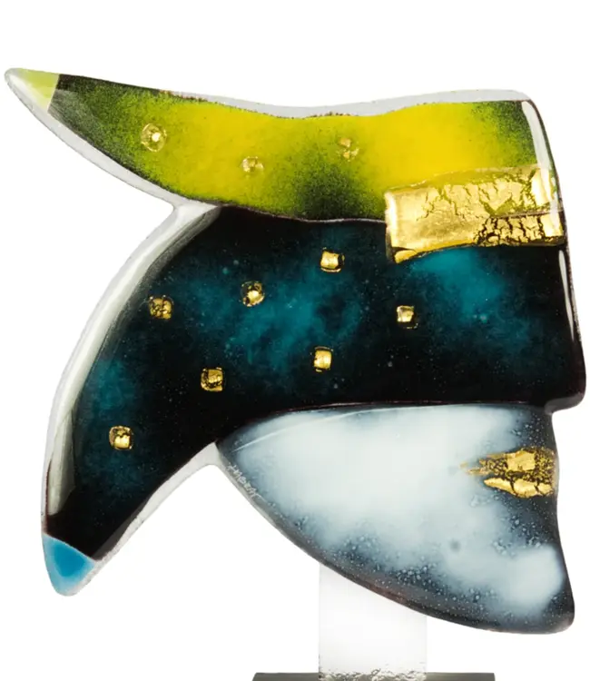 Glasstudio Habrat - Golden Head nr. 2 - Glas & 24kt Gold