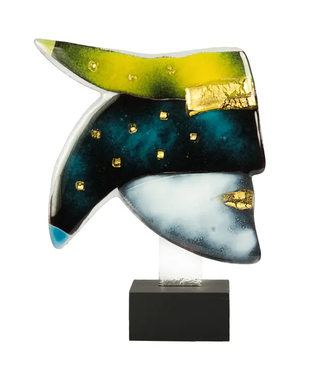 Glasstudio Habrat - Golden Head nr. 2 - Glas & 24kt Gold