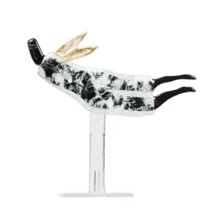 Glass Studio Habrat Habrat Glas – Fliegender Goldengel, schwarz/weiß