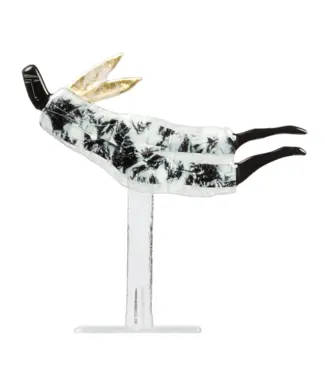 Glass Studio Habrat Habrat Glas – Fliegender Goldengel, schwarz/weiß