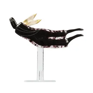 Glass Studio Habrat Habrat Glas – Fliegender Goldengel, schwarz