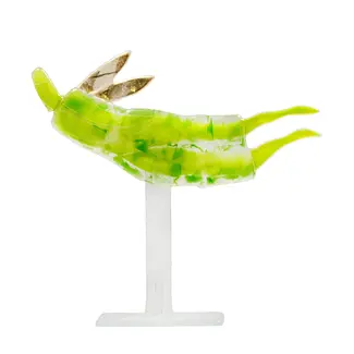 Glass Studio Habrat Habrat Glas - Vliegende Gouden Engel, lime