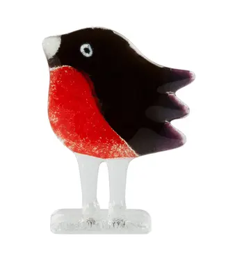 Glass Studio Habrat Habrat Glas - Goudvink, rood.zwart