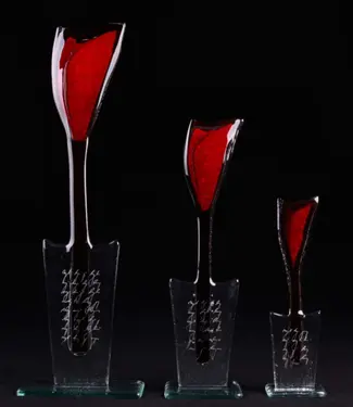 Glass Studio Habrat Studio Habrat - Rote Glastulpe