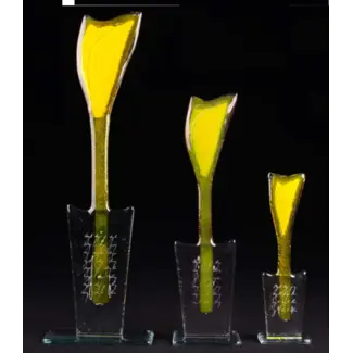 Glass Studio Habrat Studio Habrat - Gele glazen tulp