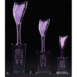 Glass Studio Habrat Studio Habrat - Paarse glazen tulp