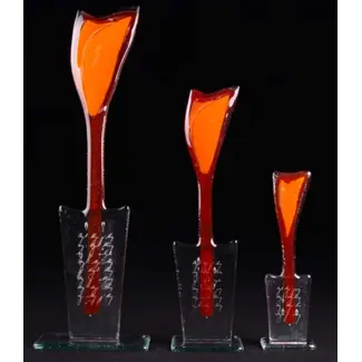 Glass Studio Habrat Studio Habrat, oranje glazen tulp
